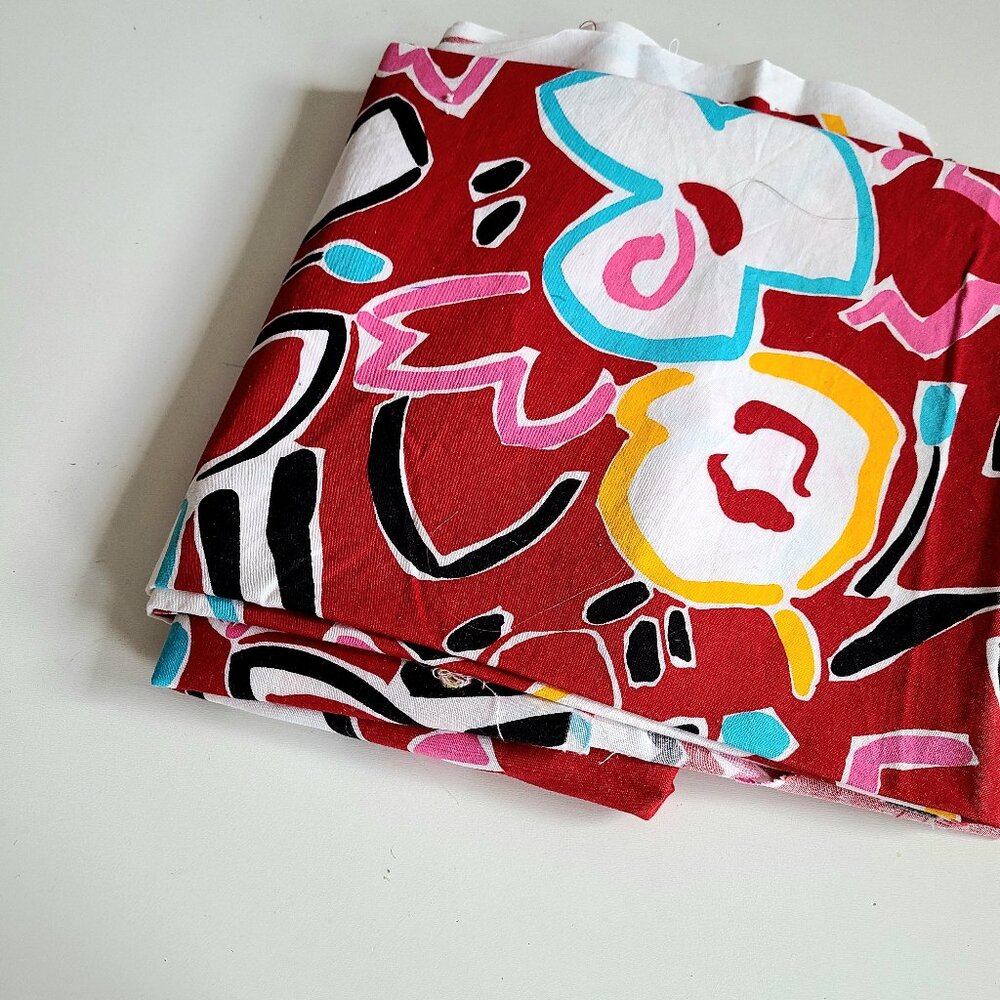 Multicolored sewing cotton fabric.